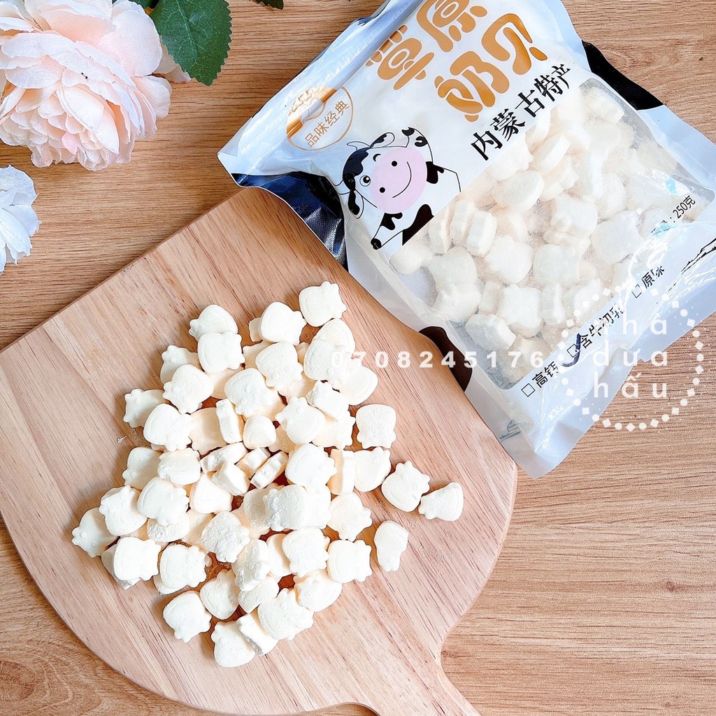 Kẹo sữa bò non viên nén 250g- kẹo vị bò sữa- kẹo hot - ăn vặt nội địa
