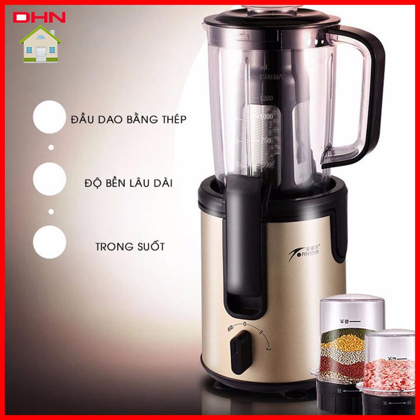 Máy xay ép trái cây đa năng Máy ép và xay 4 lưỡi Máy ép dung tích 1.5 L công suất 450W Đen Máy ep nuoc trai cay May xay