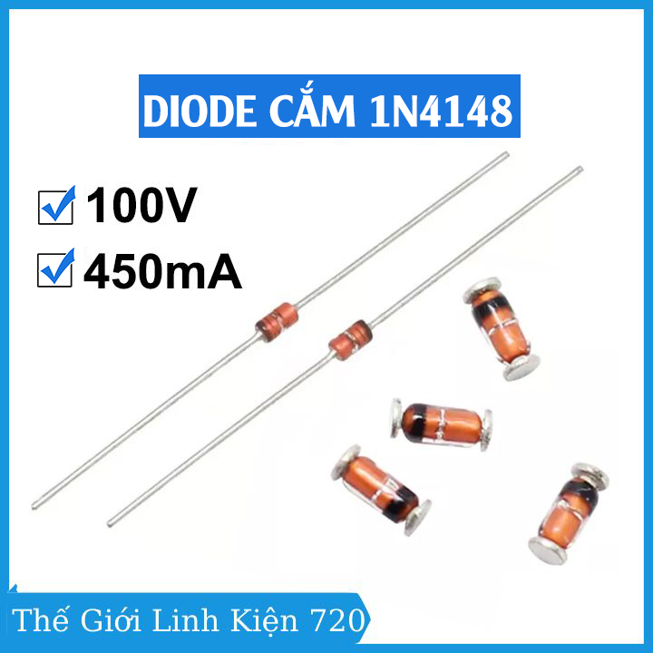 Gói 10 con diode 1n4148 450ma 100v chân dán smd / chân cắm dip