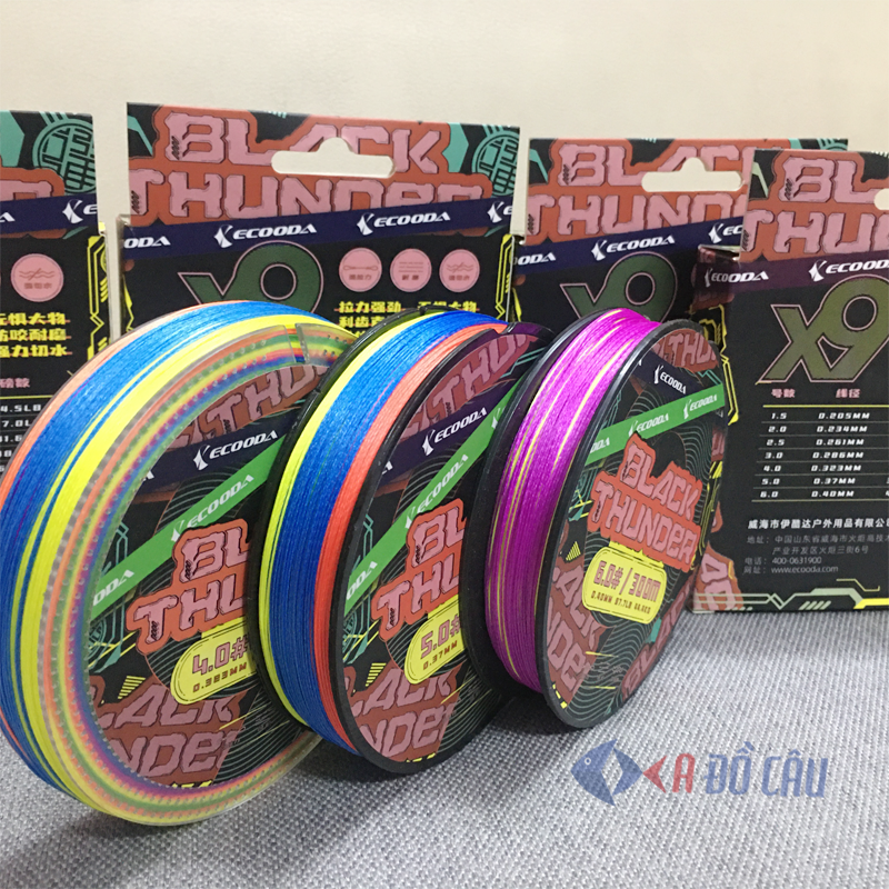Dây PE X9 7 màu Ecooda Black Thunder chính hãng