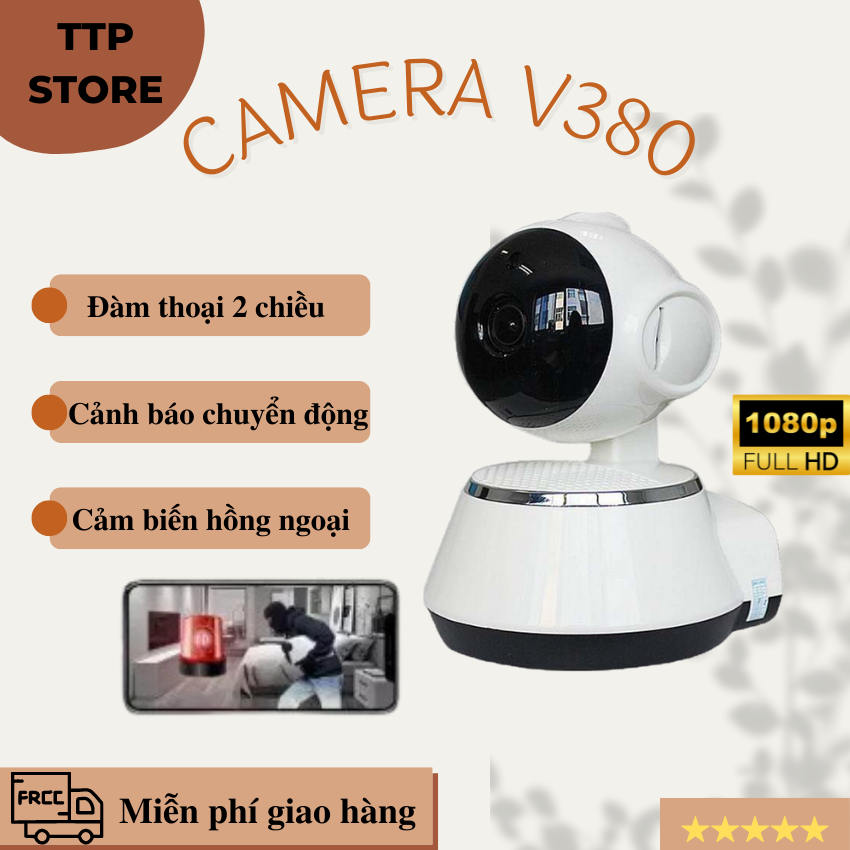 Camera ip, wifi v380, camera ghi âm giọng nói, đàm thoại 2 chiều, bảo hành 12 tháng