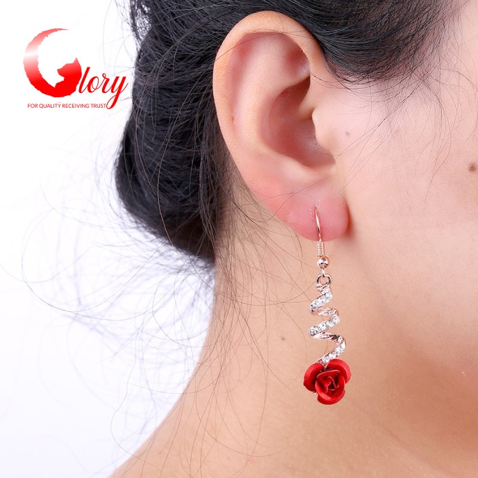 [HCM]Bông tai nữ Hàn Quốc cá tính hình hoa hồng xoắn ốc dễ thương-Khuyên tai cute trang sức nữ cho phái đẹp 2G556448