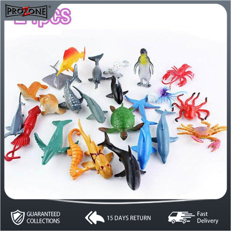 24 Cái/bộ Động Vật Đại Dương Bằng Nhựa Hình Sinh Vật Biển Mô Hình Đồ Chơi Cá Heo Rùa Sinh Vật Mô Hình Đồ Chơi