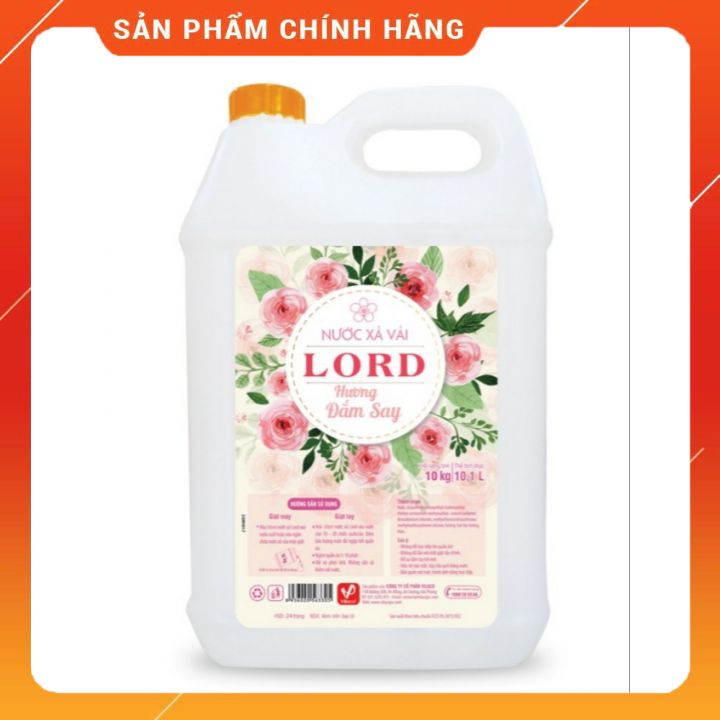 Nước xả vải Lord quyến rũ 10 kg  (màu tím), đắm say (màu cam), đam mê (oải hương màu tím) cho bạn hương thơm ngất ngây lưu lại trê