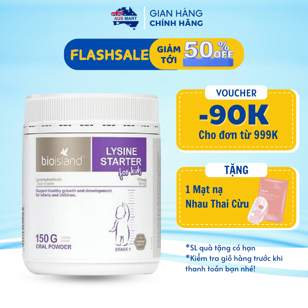 Viên uống tăng chiều cao cho bé Bio Island Lysine Step Up For Youth, Úc cho trẻ từ 6 tuổi trở lên