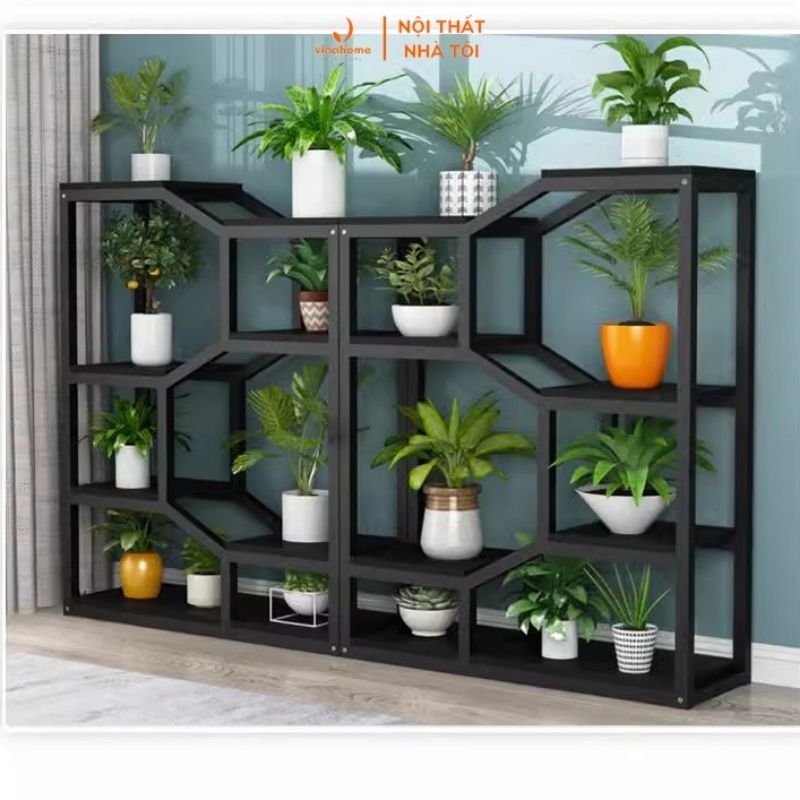 VNH-514 Kệ sắt trang trí phòng khách đa tầng, kệ cây, vách ngăn...kiểu dáng sang trọng