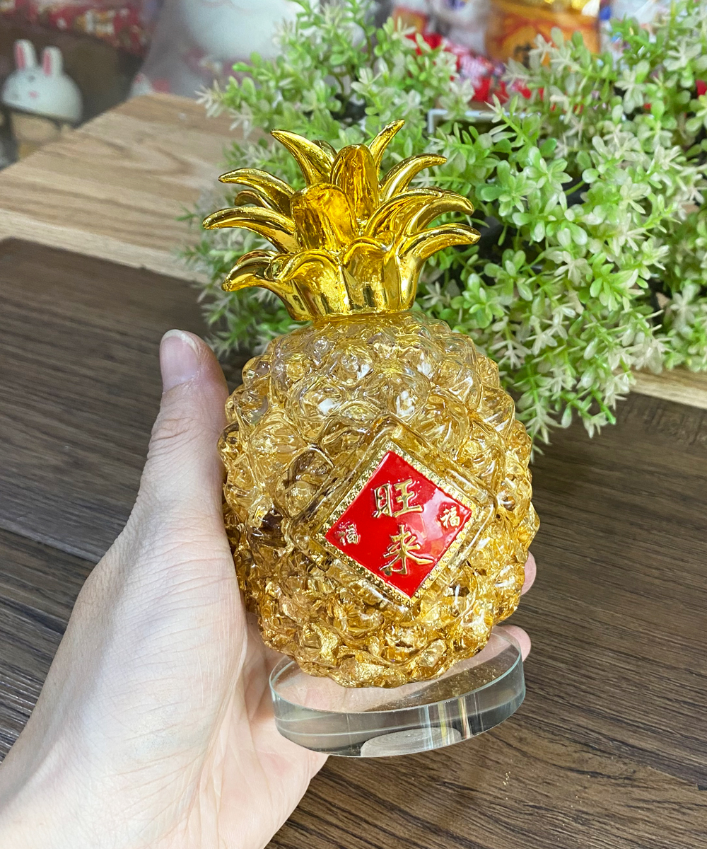 [HCM]Túi vàng phong thủy hình trái thơm (trái dứa) - túi vàng lá Thần Tài may mắn