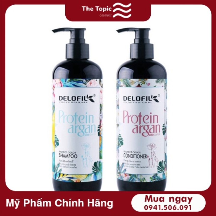 Dầu gội dưỡng tóc dầu gội giữ màu Delofil Protect Color 500ml, dầu gội, dầu xả, dưỡng tóc, chăm sóc tóc, phục hồi hư tổn tóc