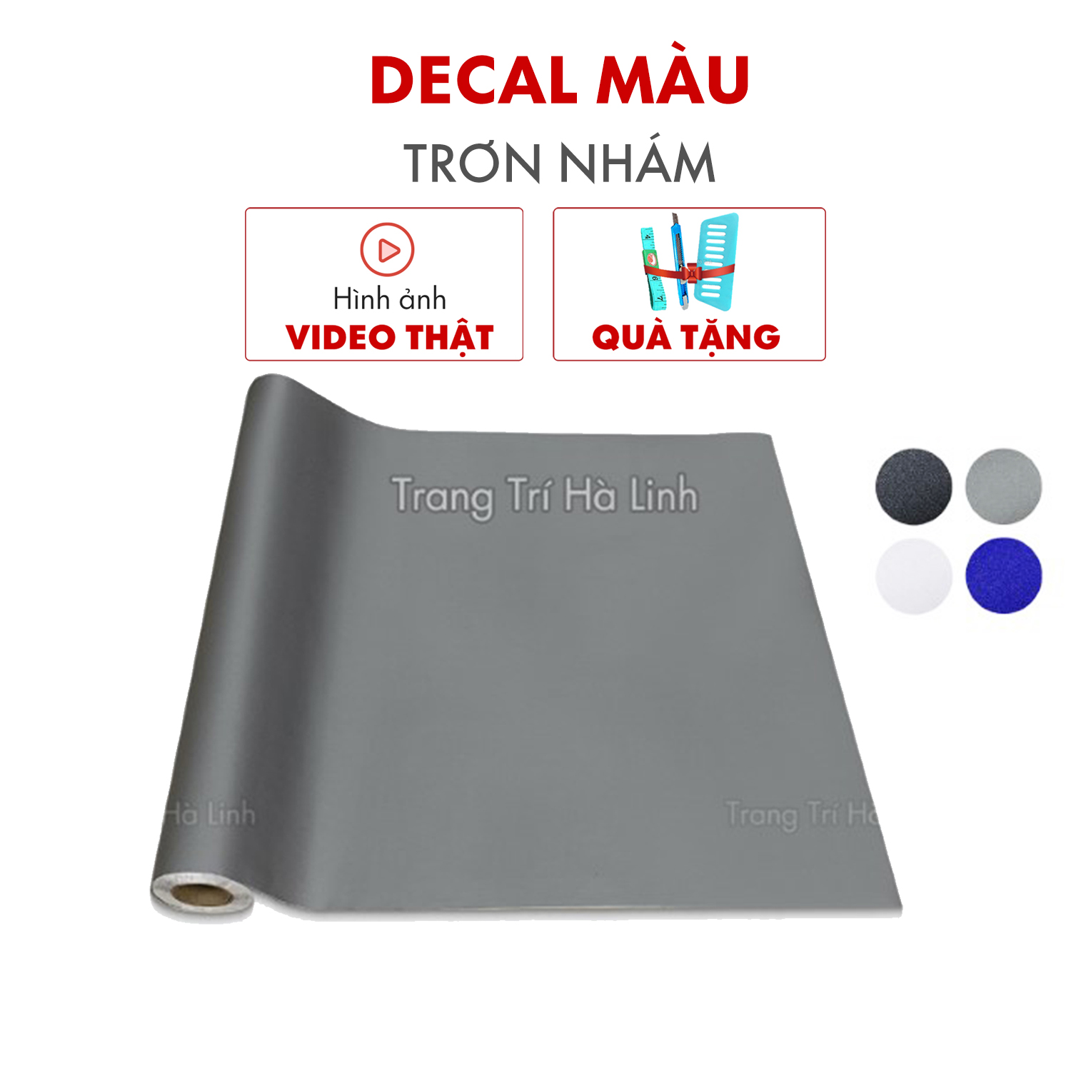 Giấy decal màu nhám dán kính sẵn keo , đề can dán xe nhiều màu đẹp giá rẻ 1.2mx0.5m - Trang Trí Hà Linh