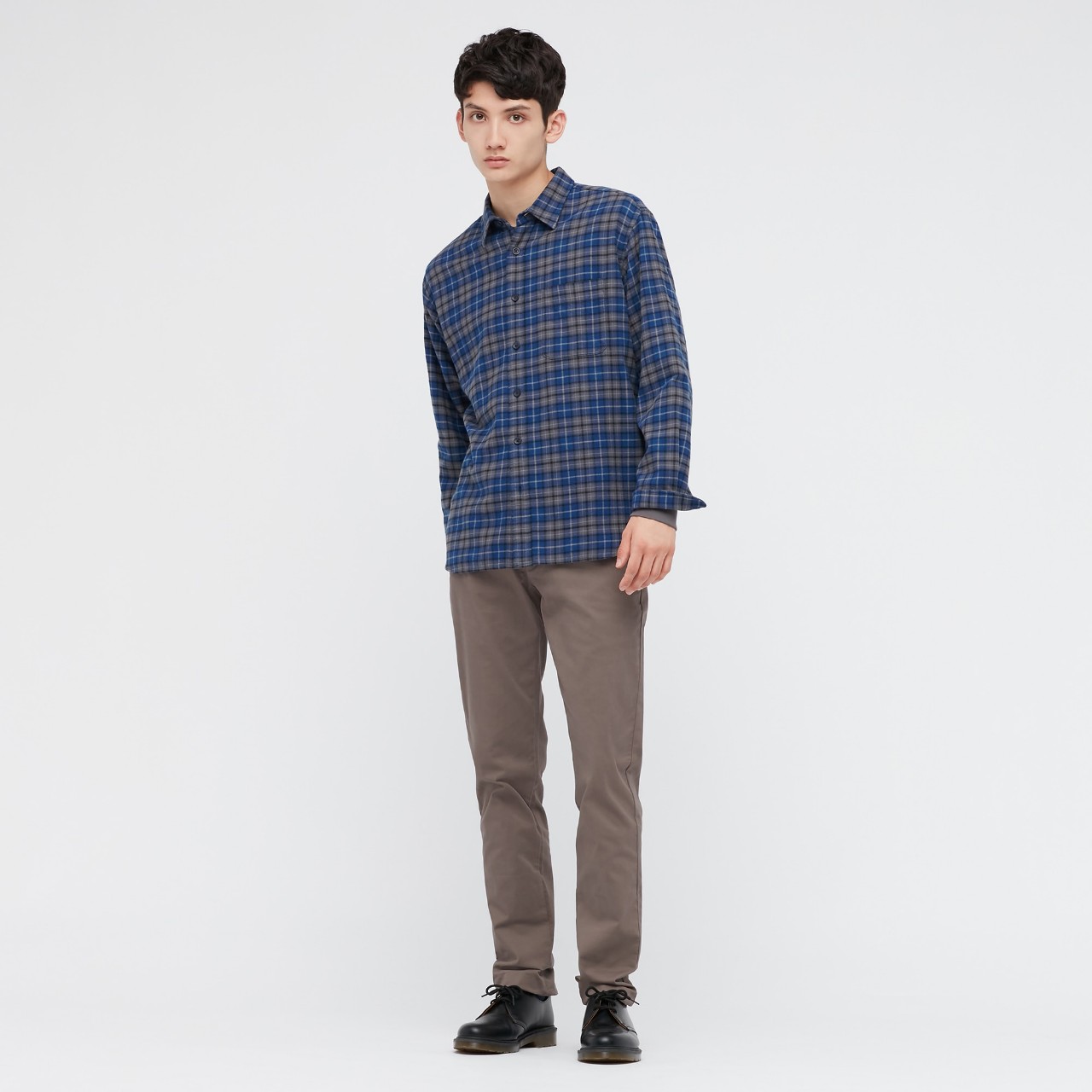 Áo sơ mi vải dạ kẻ caro dài tay uniqlo tag nhật - hải anh japan store.