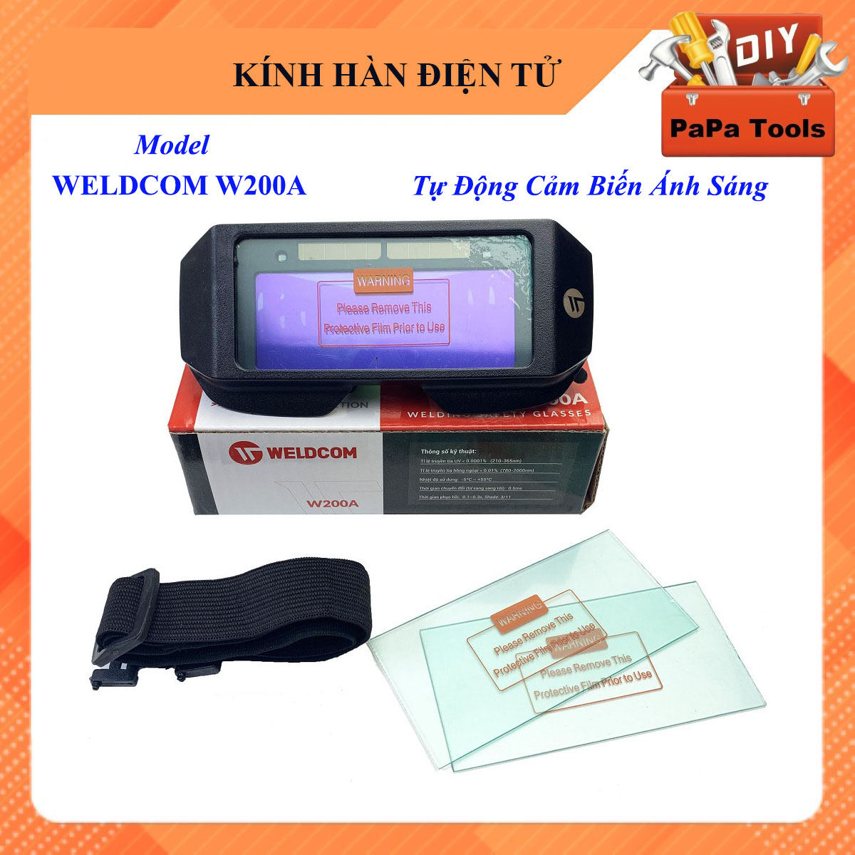 Kính hàn điện tử - Kiếng bảo hộ hàng Cao Cấp, kính dùng công nghệ pin năng lương solar bền bỉ và tiện lợi