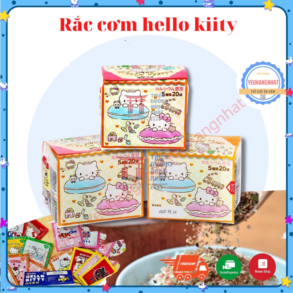 Gia vị rắc cơm thập cẩm Hello Kitty Sanrio 20 túi - Nhật Bản