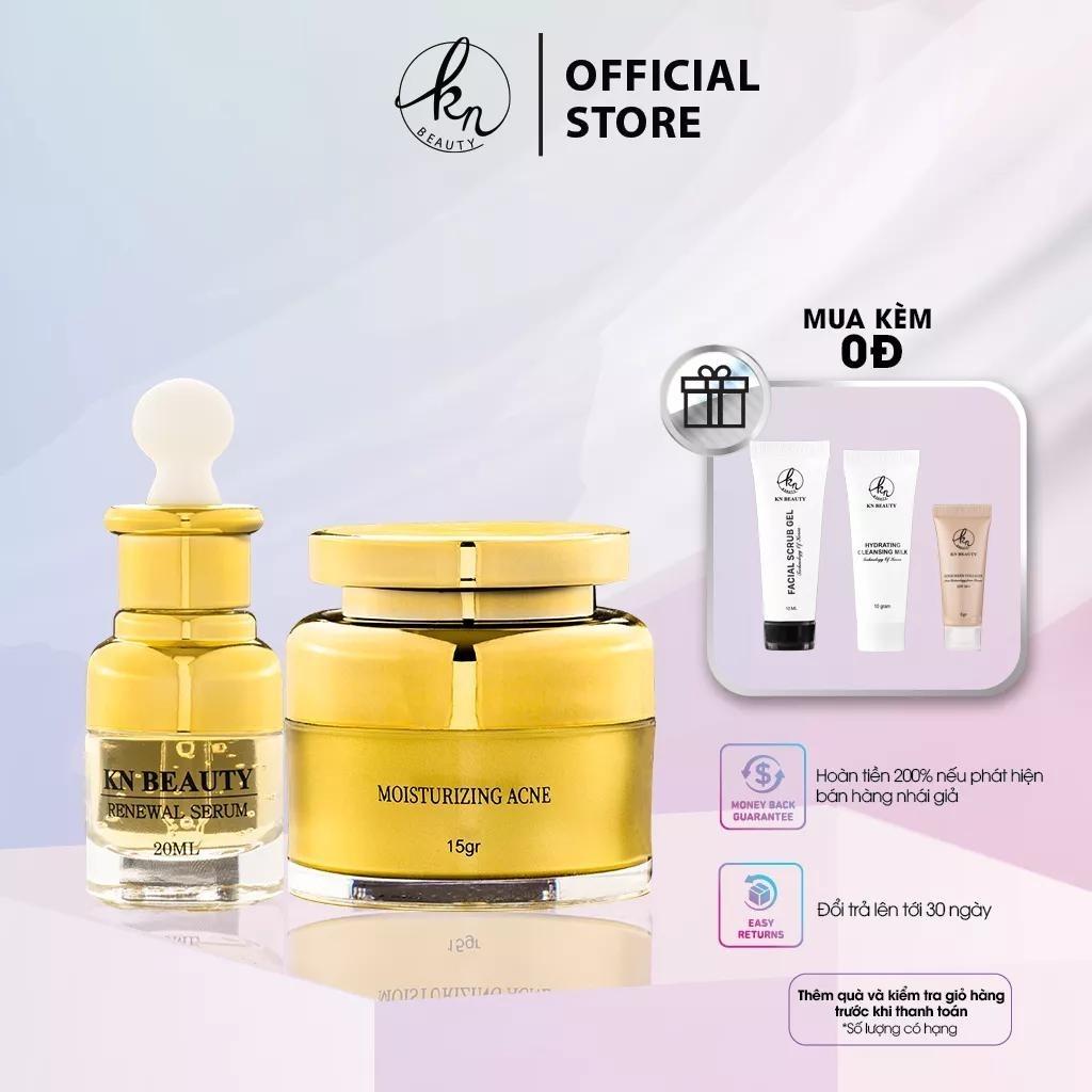 [🎁QUÀ TẶNG SON 3CE] Bộ 2 sản phẩm Trắng Da Ngừa mụn KN Beauty chuyên sâu: Kem dưỡng 15g + Serum 20ml - Phụng Store 2