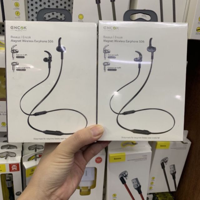 Tai phone nhét tai bluetooth Baseus Encok s06 magnetic sport() cam kết hàng đúng mô tả chất lượng đảm bảo đa dạng mẫu mã và kích cỡ