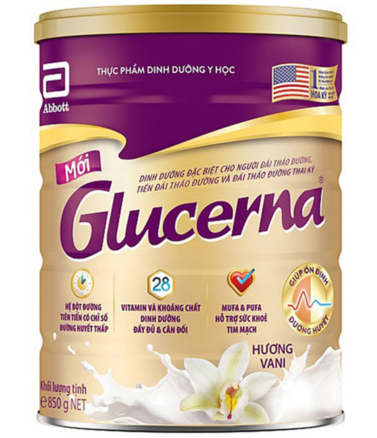 [tích lũy] sữa glucerna 850g hương lúa mạch - dùng cho người tiểu đường và tiền đái tháo đường 4