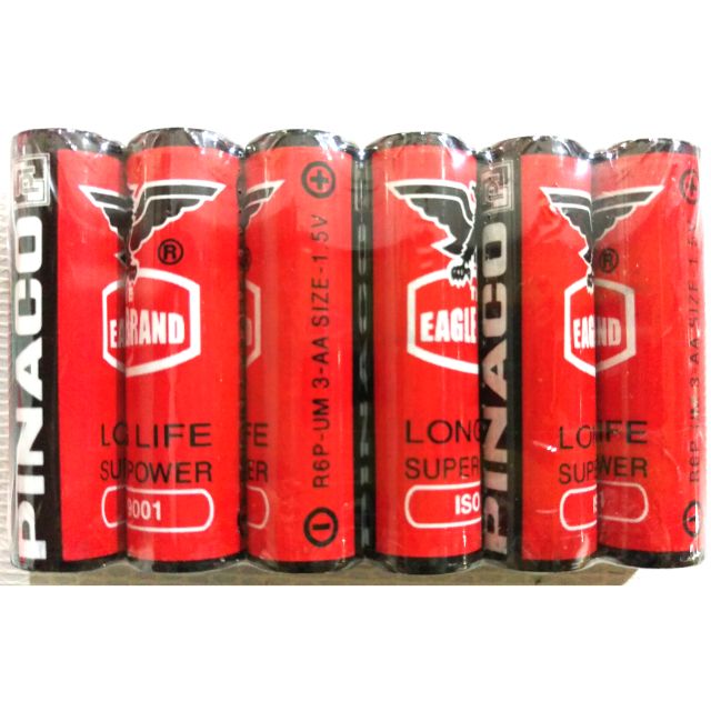 Vỉ 6 pin tiểu aa con ó pinaco 1.5v