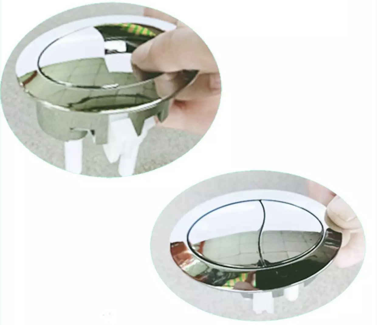 [HCM]Nút nhấn xả bồn cầu hình oval- loại 2 nhấn- hàng tốt