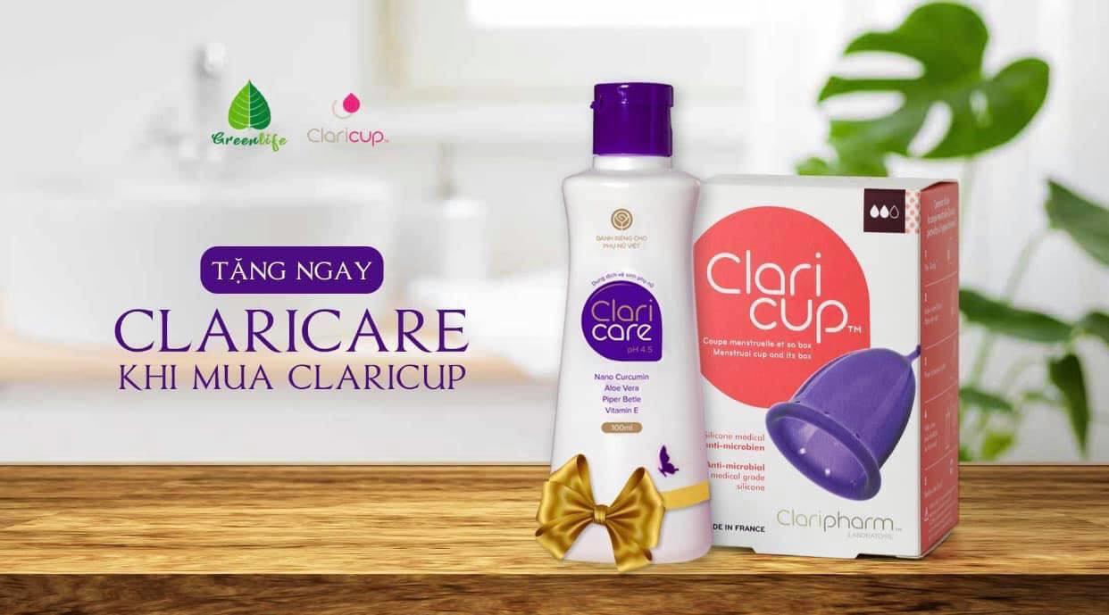 Combo Giá gốc Cốc Clari.cup màu than kháng khuẩn chuẩn Pháp tặng Gel rửa, Cốc tiệt trùng, Túi