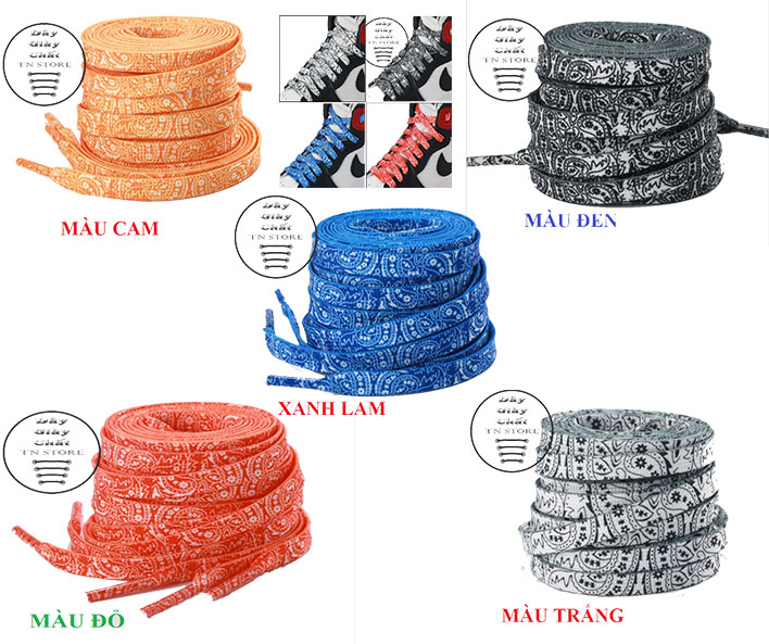 Dây giày OFF WHITE hoa văn giày Nike Air Force 1 (AF1), Nike Air Jordan (AJ), Adidas 120 -160 cm [ Bán theo cặp ]