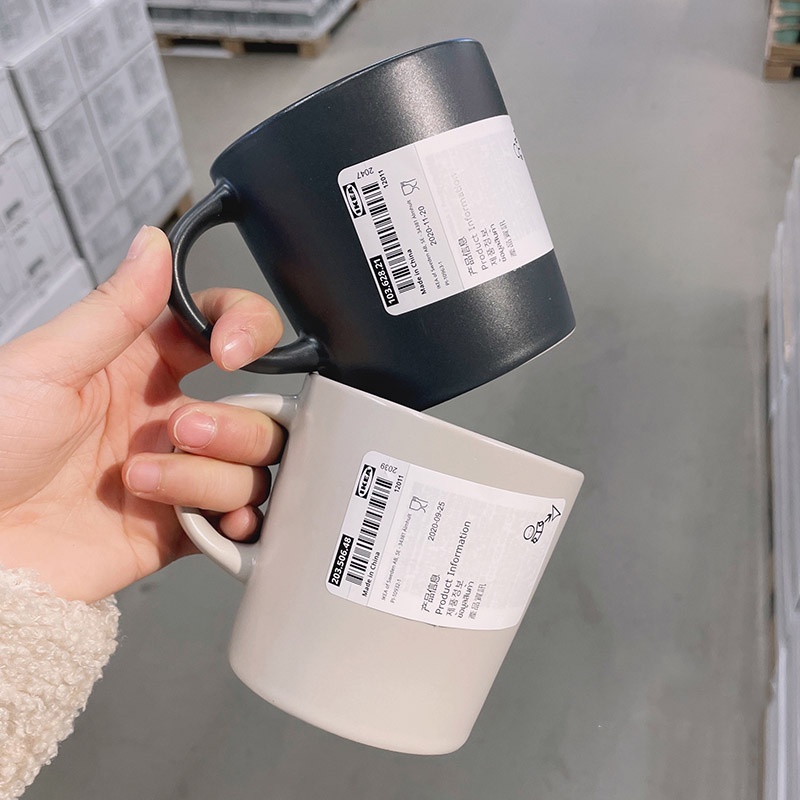 Cốc, ly gốm sứ tráng men đá có tay cầm Dinera IKEA 300ml