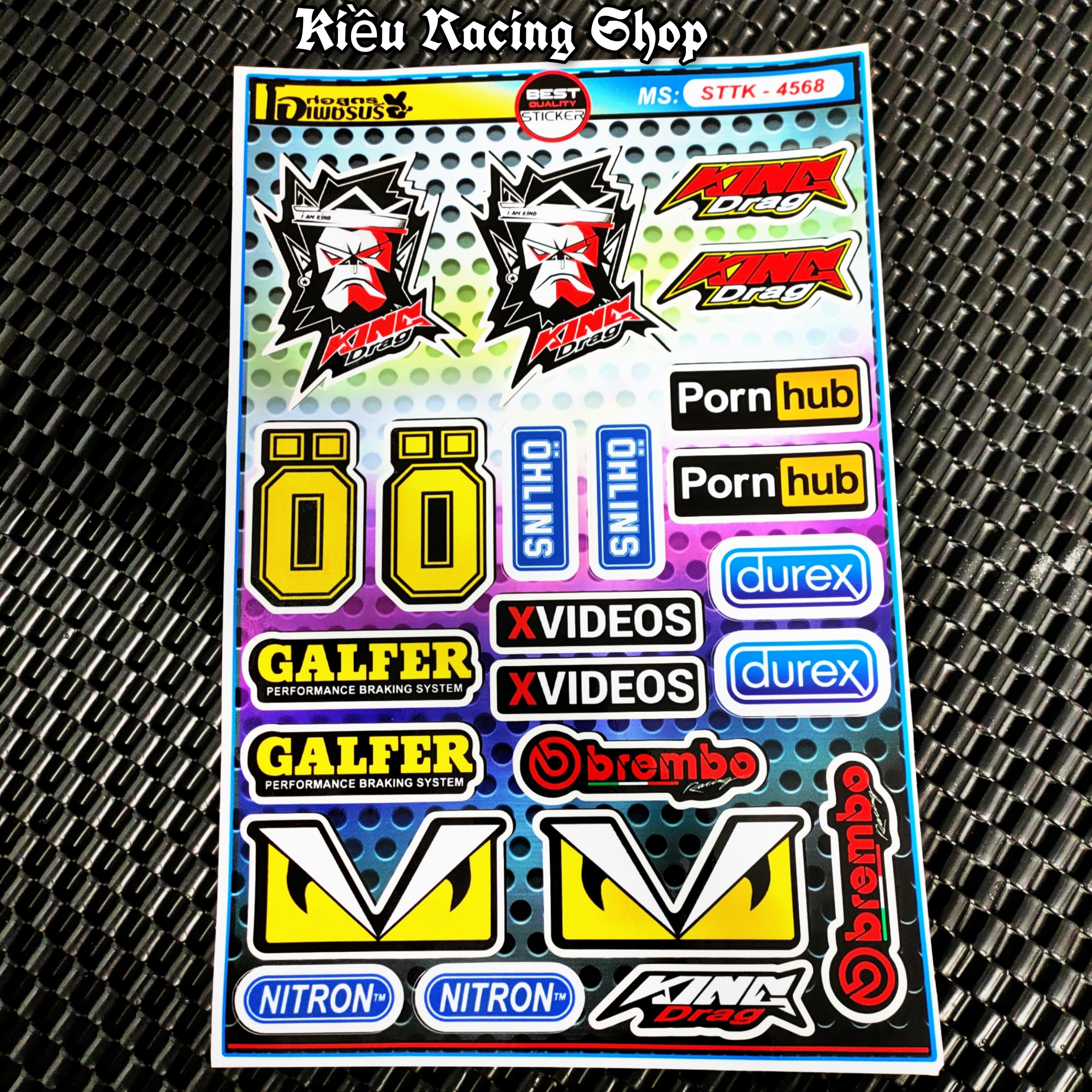 [HCM][Tem Xe] Tem Sticker Hoạt Hình Dán Xe Dán Chữ YSS OHLINS BREMBO MẮT FENDI