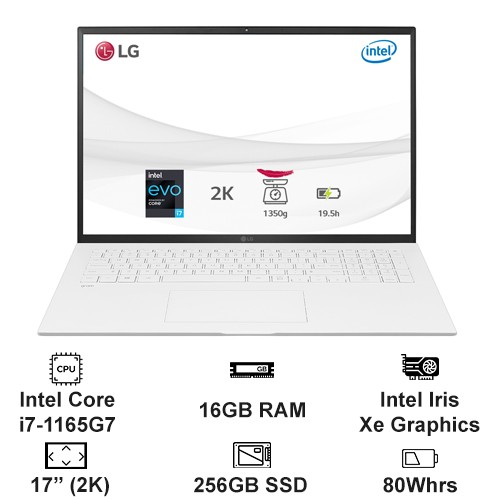 LG gram 17'', Intel® Core™ i7 Gen11, 16GB, 256GB, 16:10, 17ZD90P-G.AX71A5 (có quà tặng)