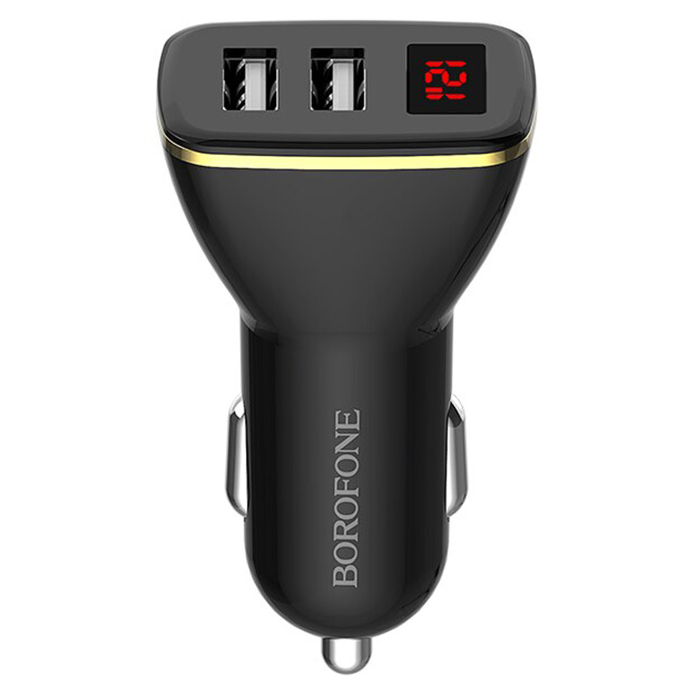 Tẩu sạc xe hơi ô tô ,vision borofone bz11 2 cổng usb có led