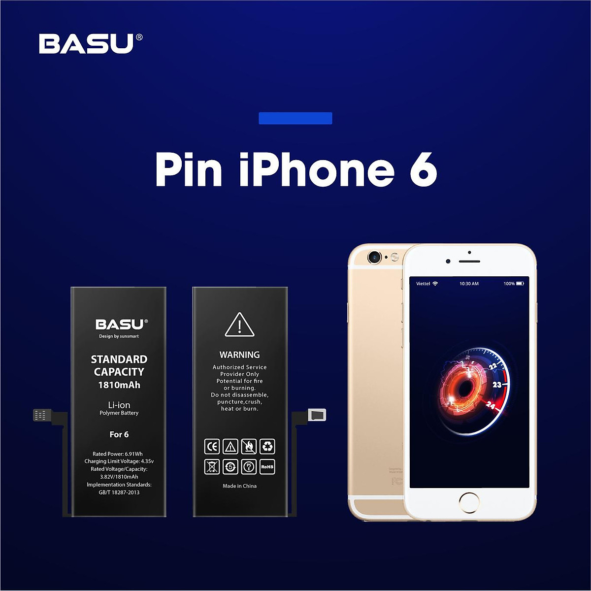 Pin iphone 6 - chính hãng basu