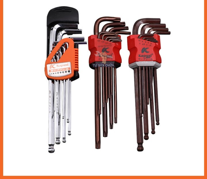 Bộ lục giác bị dài, hoa thị dài Kapusi chính hàng Nhật Bản 9 chi tiết hàng cao cấp loại xịn