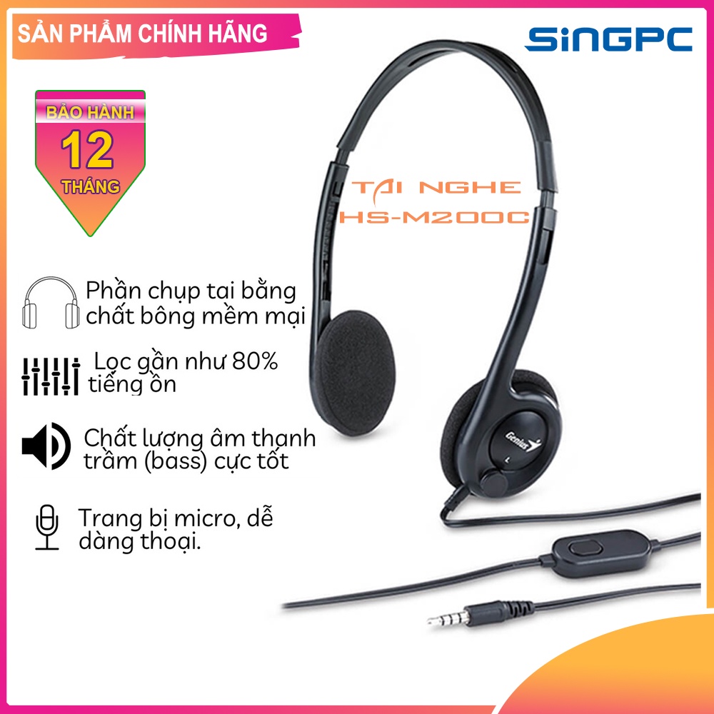 Tai nghe genius hs-m200c - hàng chính hãng