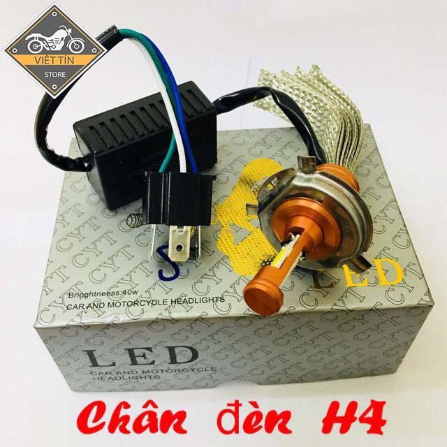 Đèn pha led cyt 2 tim led trắng kc13 h4 - việt tín