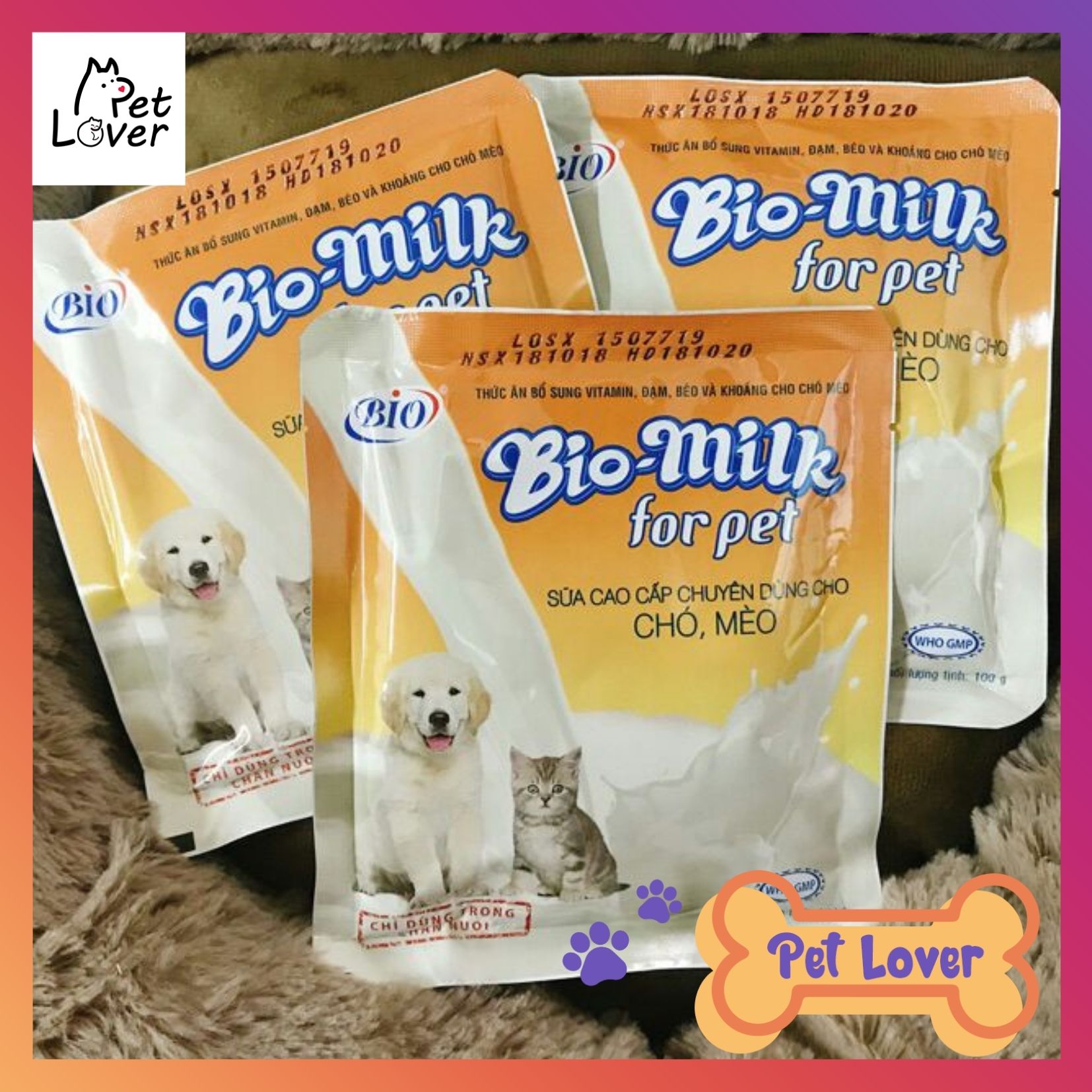 Sữa Bột Cung Cấp Vitamin Đạm Béo Và Khoáng Cho Chó Mèo Bio Milk For Pet 100g - Petlover