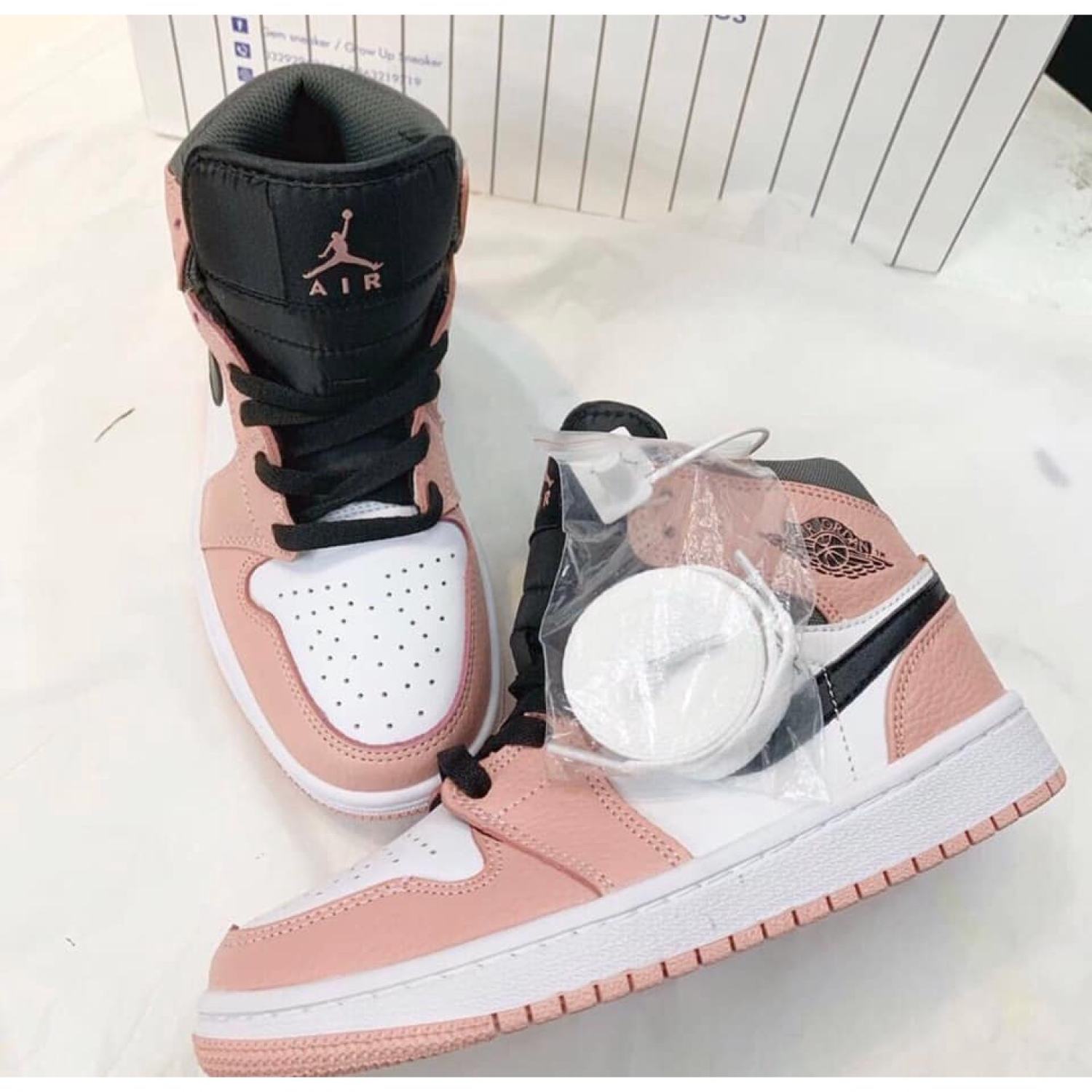 Sneaker JD hồng cổ cao,giày thể thao Jd hồng cổ cao cho nữ hot 2022