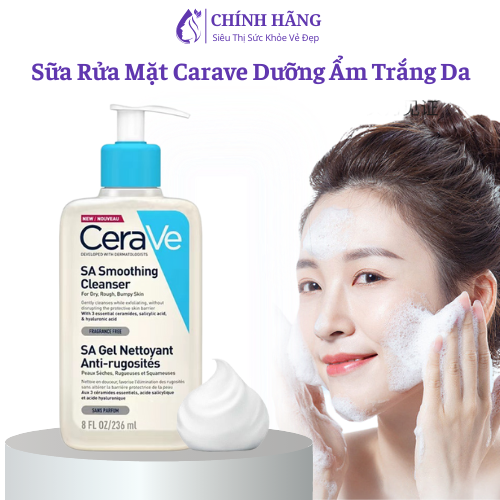 Sữa rửa mặt Cerave 236ml giúp Làm Da Trắng Sáng Dưỡng Ẩm Sâu Làm Sáng Da Làm Đều Màu Da Nhanh Chóng Đánh bay mụn và lỗ chân lông to