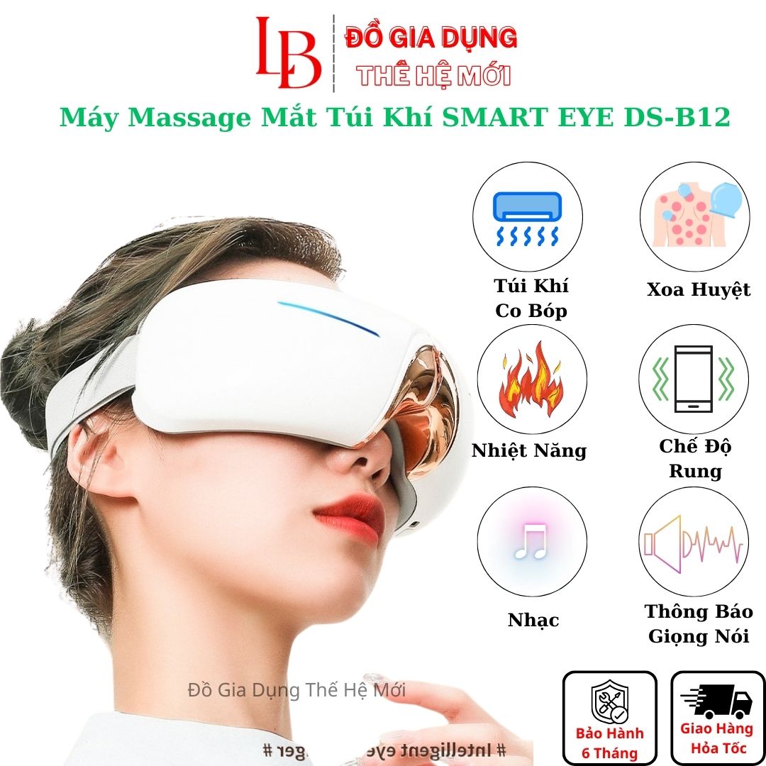 Máy massage mắt Bluetooth Eye Instruement - Máy đẩy tinh chất sử dụng công nghệ khí nén giảm quầng thâm xoa dịu mắt