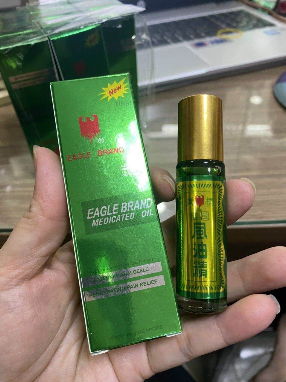 Combo 3 chai dầu xanh con ó dạng lăn 10ml