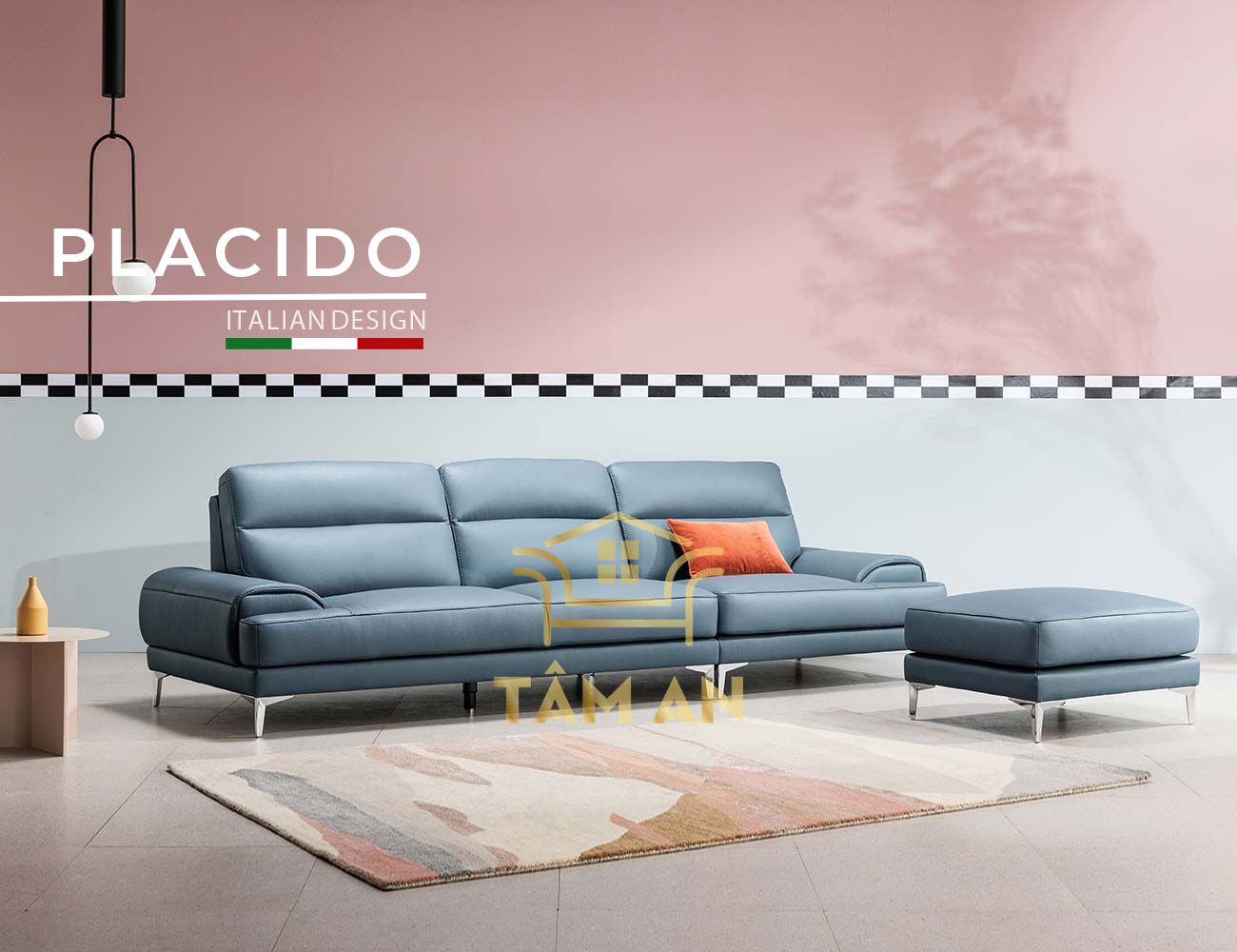 Ghế sofa băng da cao cấp placido taman nội thất phòng khách tbi-569