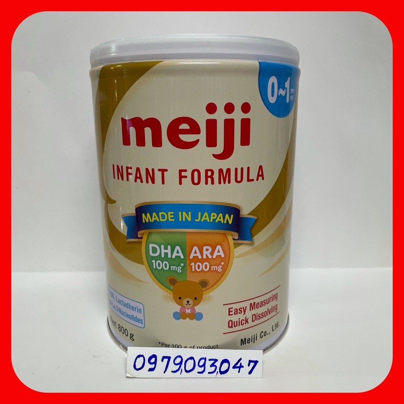 Sữa Meiji 0-1  nhập khẩu chính hãng  lon 800g date 07 2024