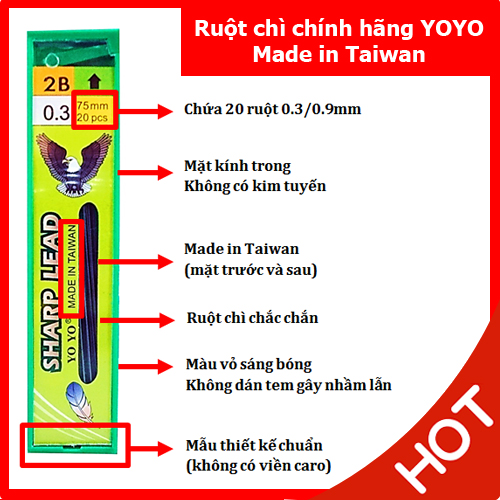 Ruột chì Yoyo 0.3mm (2 hộp) - chính hãng