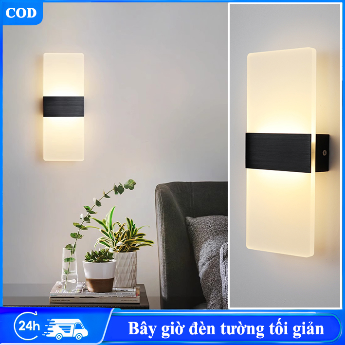 MIAOKA Đèn tường LED tối giản hiện đại Đèn trang trí phòng ngủ Trang trí nhà cửa đèn tường Đèn tường phòng khách ngoài trời đèn led siêu sáng