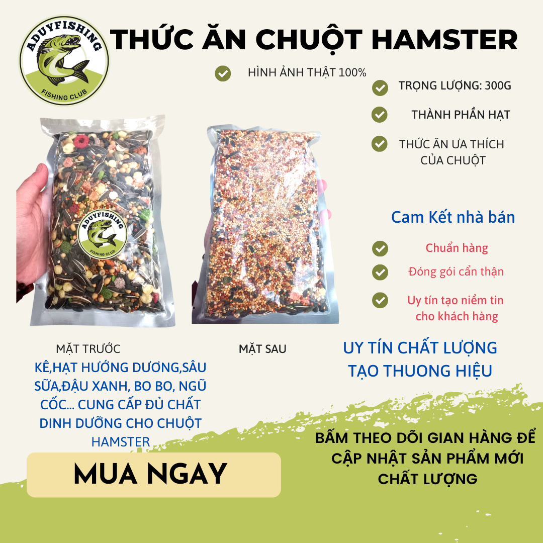 Thức ăn cho chuột hamster. Thức ăn ngũ cốc hỗn hợp hạt cho Hamster, Sóc Bông, Sóc Đất. Đồ ăn cho chuột.