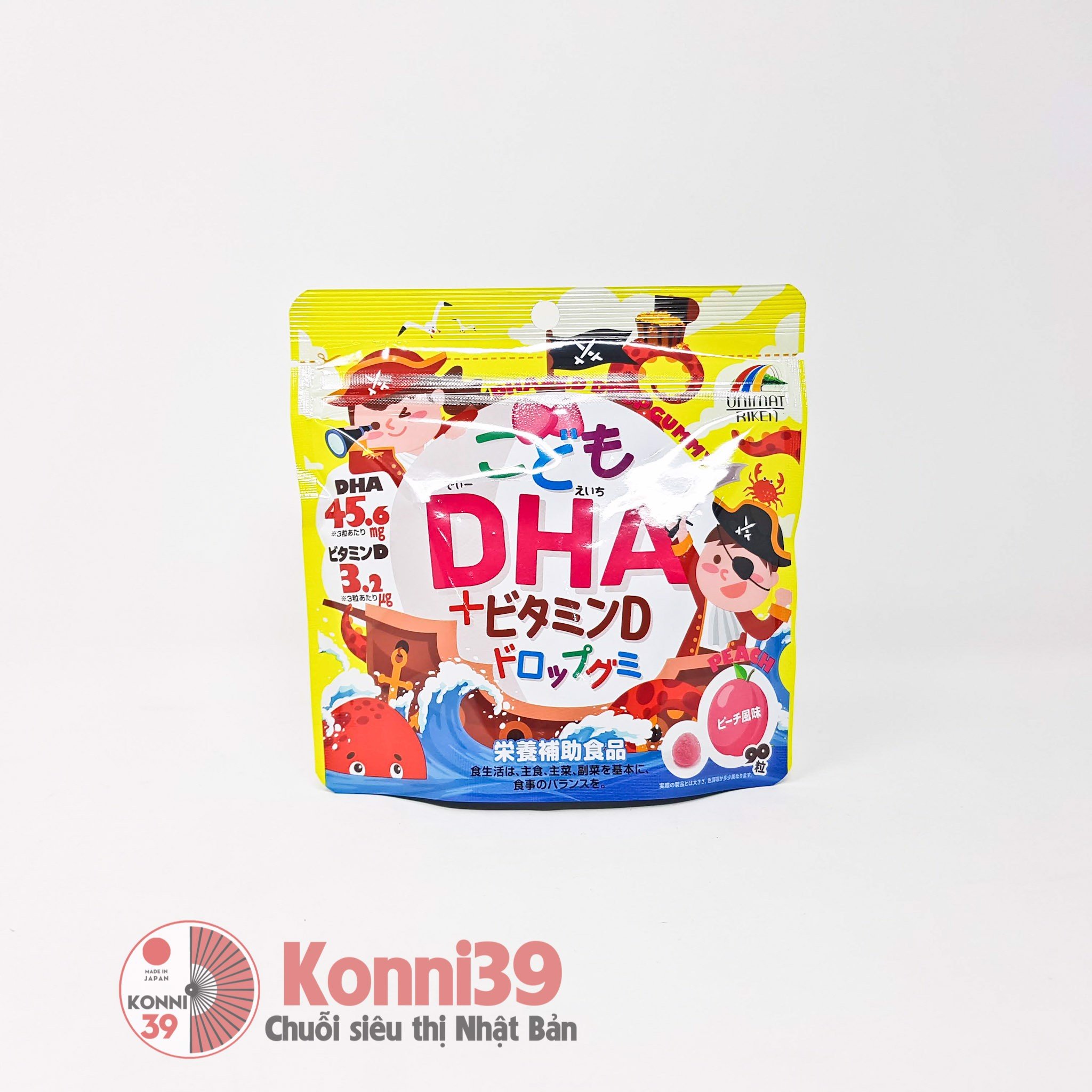 [HCM]KẸO NGẬM BỔ SUNG DHA VITAMIN A VITAMIN C CHO BÉ CỦA NHẬT UNIMAT RIKEN (VỊ ĐÀO - GÓI 90 VIÊN) - HÀNG NỘI ĐỊA NHẬT DÙNG CHO BÉ 1 TUỔI TRỞ LÊN. - DATE 01/05/2022