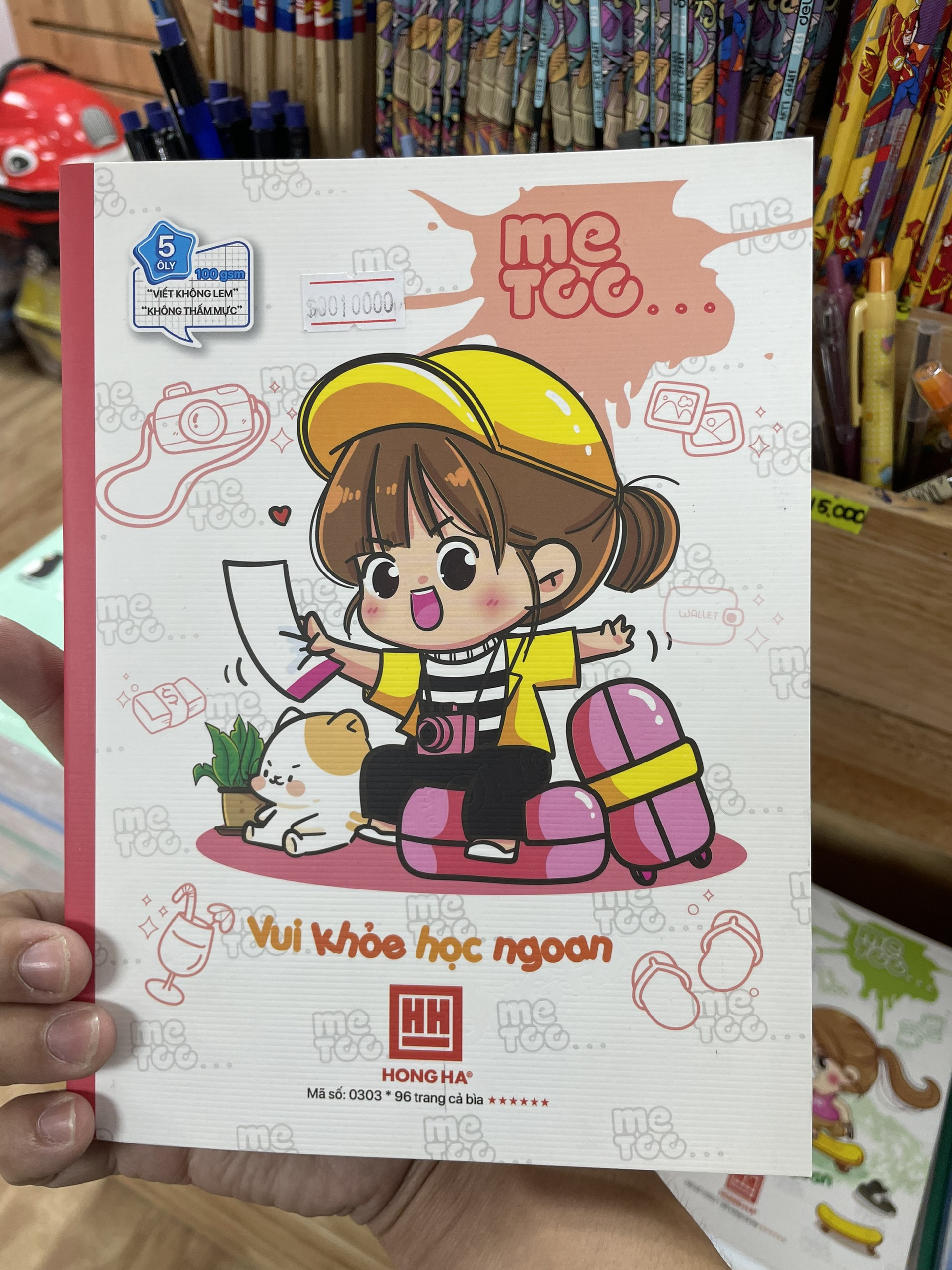 Tập vở học sinh class me too hồng hà 0303 - 96 trang vở 5 ô ly