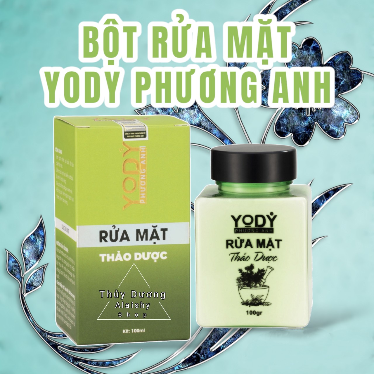 Bột rửa mặt thảo dược yody white phương anh 100ml