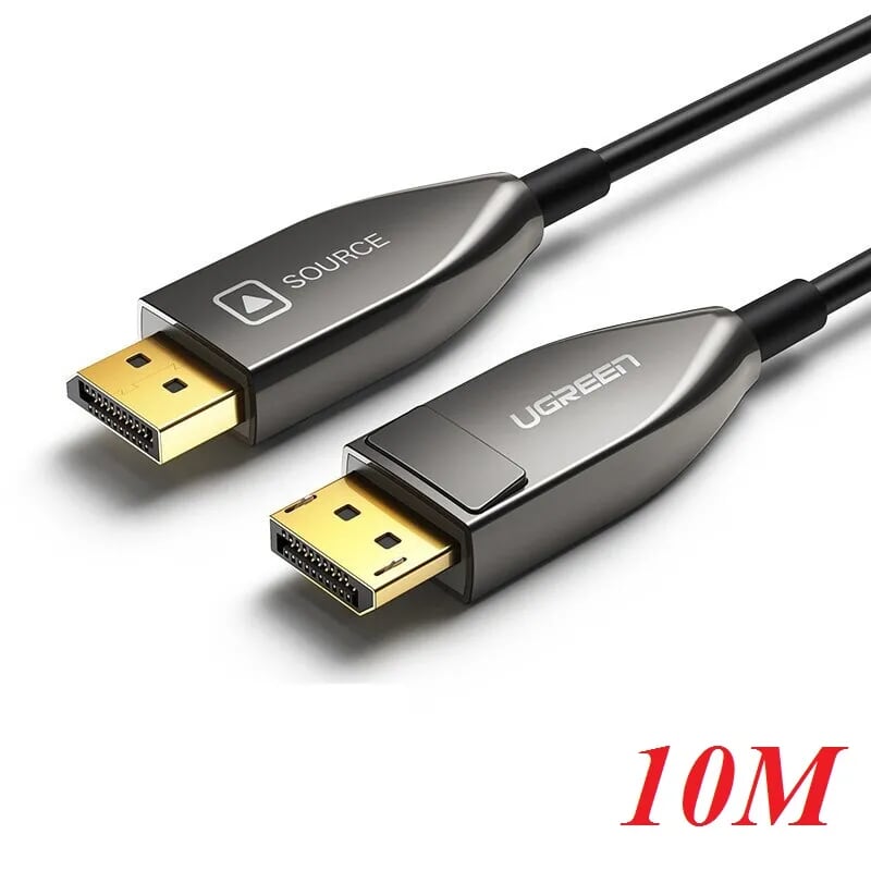 Ugreen 60270 10m màu đen displayport 1.4 optical fiber male to male cable 4k 144hz, 8k 60hz ed027