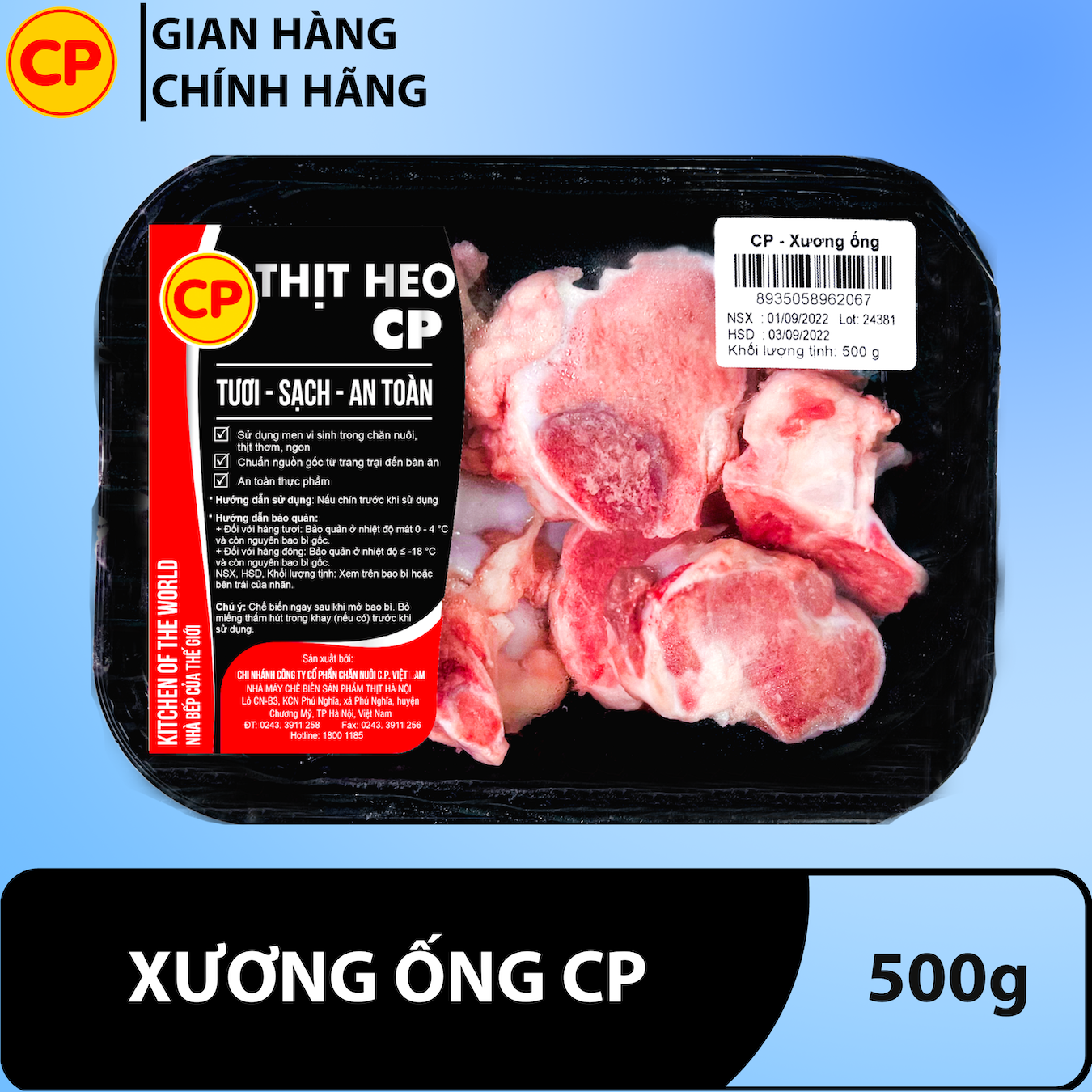 Xương ống heo 500g - thịt lợn cp tươi sạch