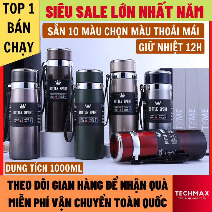 Bình Giữ Nhiệt Bottle Dung Tích 1000ml Giữ Nhiệt 10-12h Inox 304 an toàn với sức khỏe, bình nước giữ nhiệt, ly giữ nhiệt binh nuoc giu nhiet, binh giu nhiệt