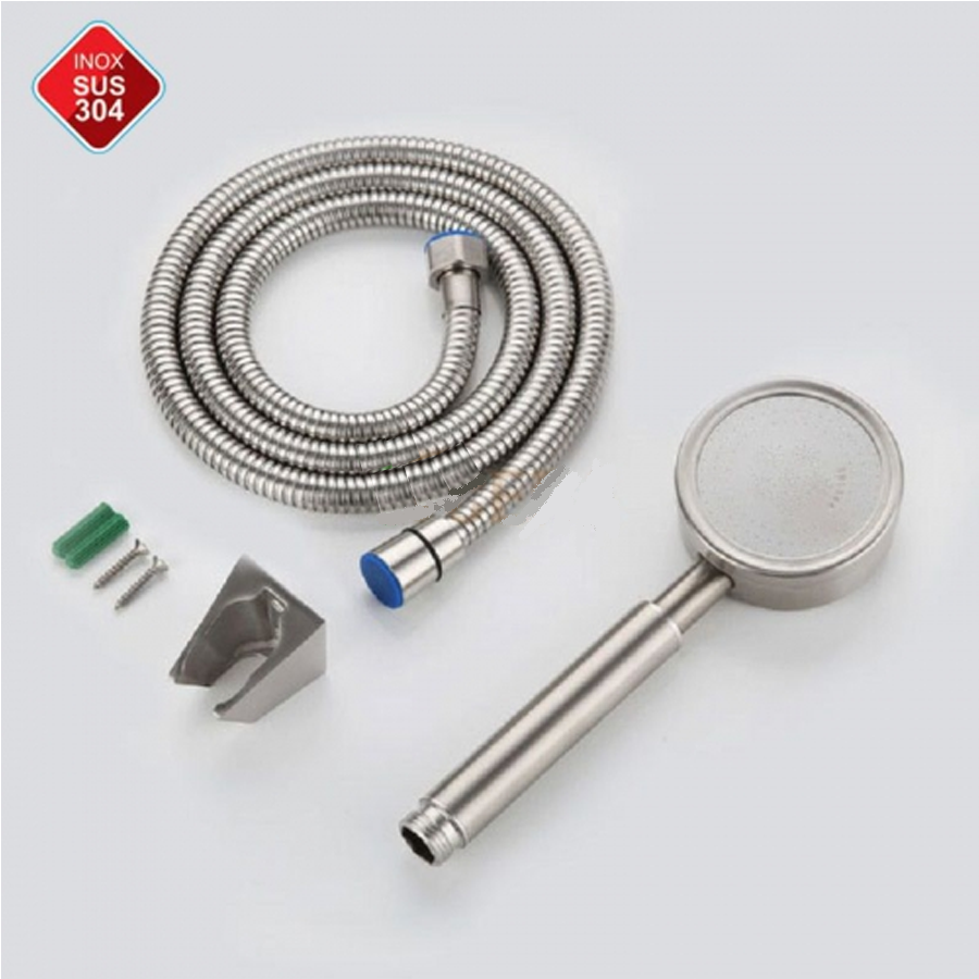 Vòi tắm hoa sen tăng áp inox 304 trọn bộ, tay sen tắm tăng áp nước mạnh inox 304 hatak ha-tsta