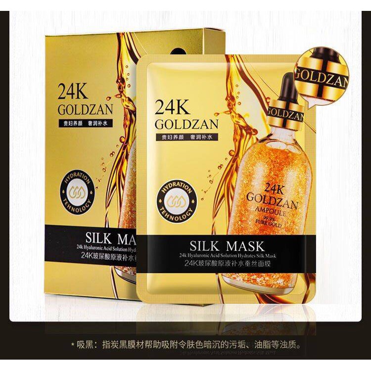 HỘP 10 MIẾNG MẶT NẠ VÀNG 24K GOLDZAN/LUXURY