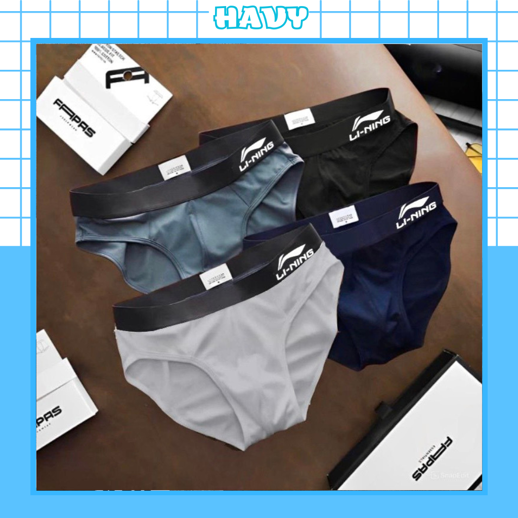 Combo 4 quần lót nam tam giác, quần sịp tam giác thun lạnh HQ15 co dãn 4 chiều thoáng khí
